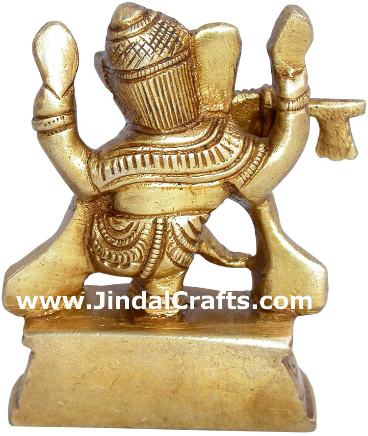 Lord Ganesha playing Flute Figure Ganpati Gajanan Vighanharta Hindu Idol Statues