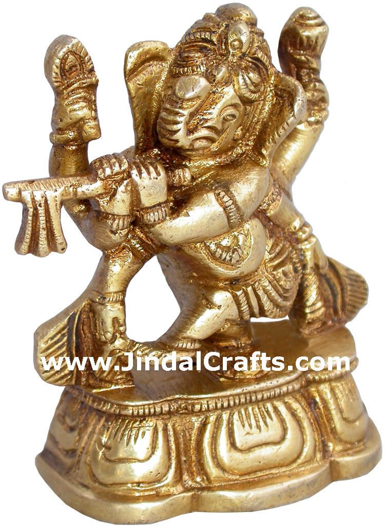 Lord Ganesha playing Flute Figure Ganpati Gajanan Vighanharta Hindu Idol Statues