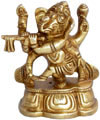 Lord Ganesha playing Flute Figure Ganpati Gajanan Vighanharta Hindu Idol Statues
