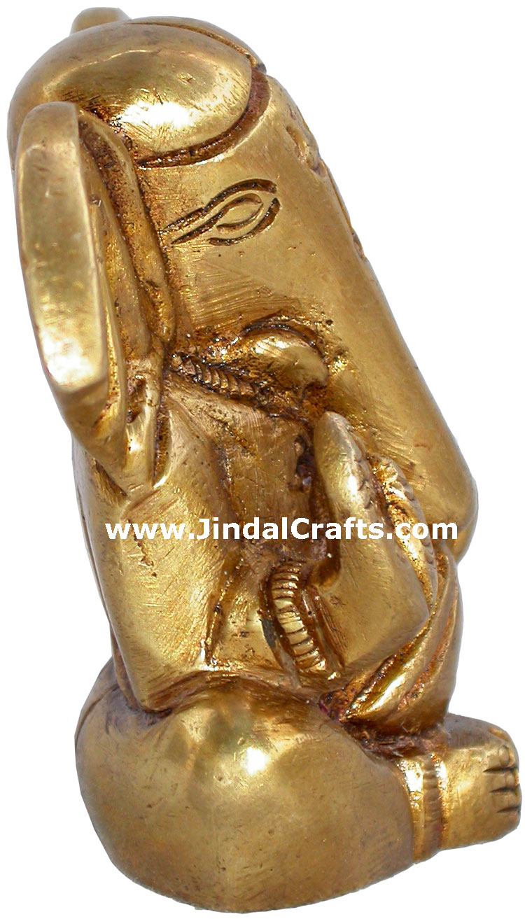 Ganesha Brass Statue Idol Ganapati Indian God Figures Hindu Religious Sculptures