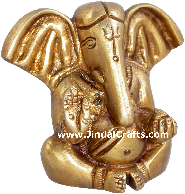 Ganesha Brass Statue Idol Ganapati Indian God Figures Hindu Religious Sculptures