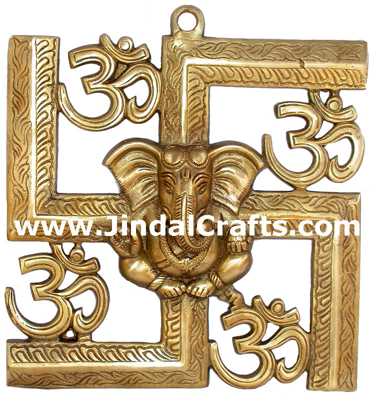 Ganesha Swastik Om Hanging Hindu Religious Arts Crafts