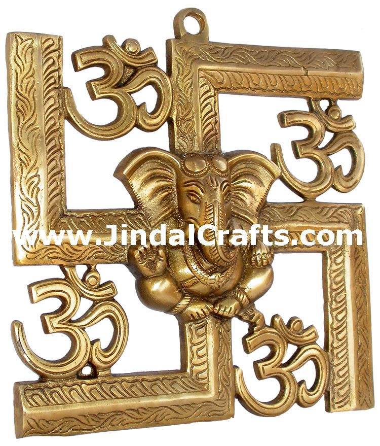 Ganesha Swastik Om Hanging Hindu Religious Arts Crafts