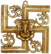 Ganesha Swastik Om Hanging Hindu Religious Arts Crafts