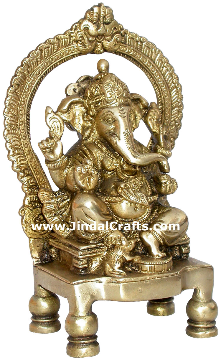 Ganesha Brass Figure Indian God Hindu Religious Arts