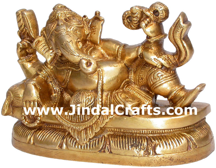 Lord Ganesha Hindu God Brass Sculpture Figurine Crafts