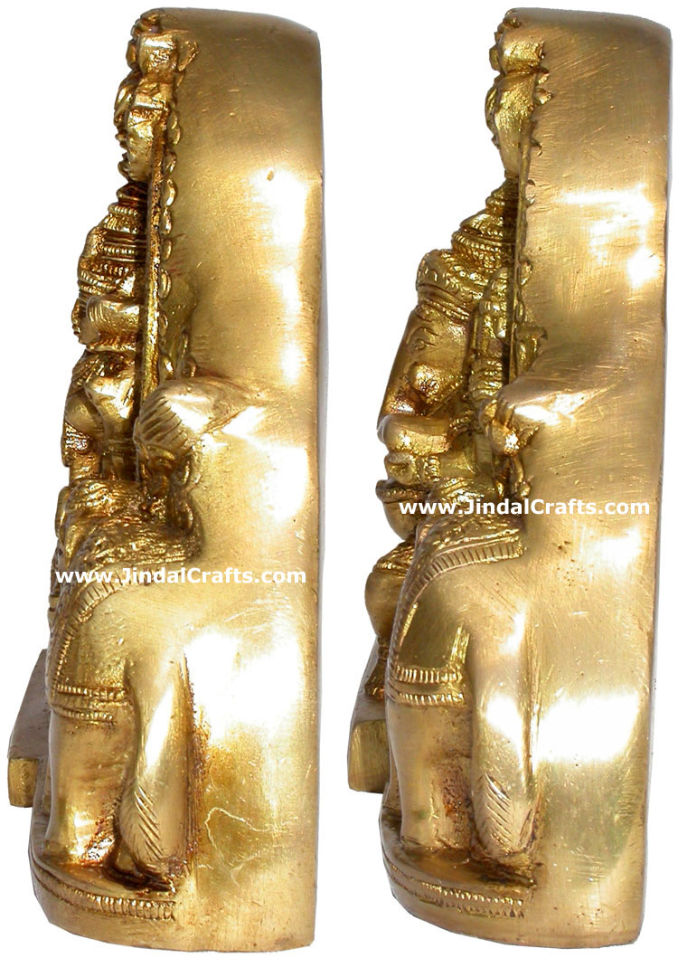 Laxmi Ganesh Hindu God Goddess Brass Figures India Art