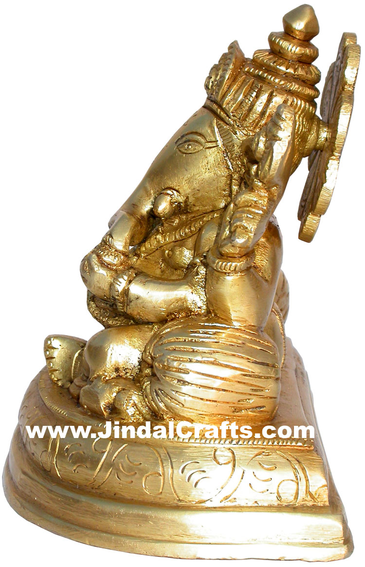 Handmade Brass Statue of Lord Ganehsa India Brassware Handicraft Art Craft