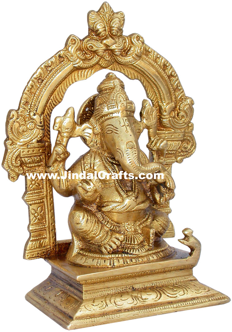 Handmade Brass Statue of God Ganesha India Brassware Handicraft Art Craft