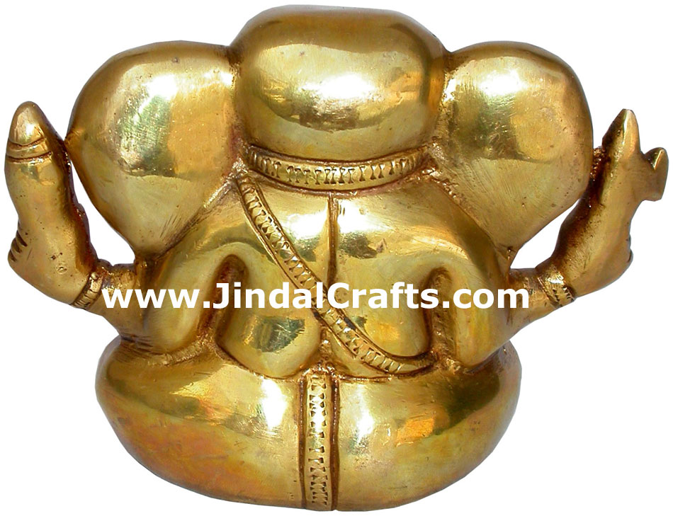 Ganesha - Hand Carved Indian Art Craft Handicraft Home Decor Brass Figurine