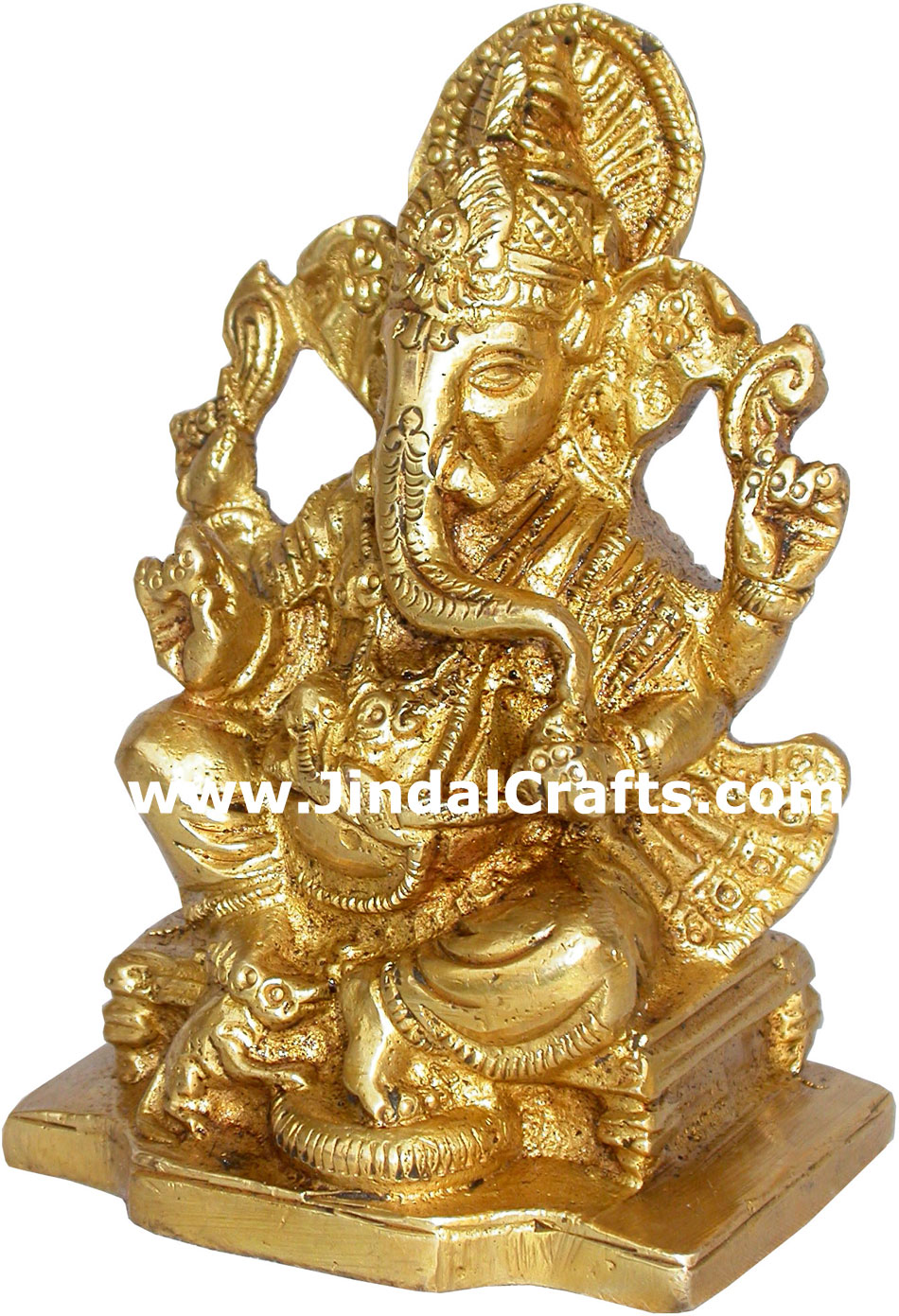 Ganesha - Hand Carved Indian Art Craft Handicraft Home Decor Brass Figurine