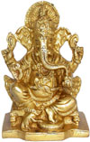 Ganesha - Hand Carved Indian Art Craft Handicraft Home Decor Brass Figurine