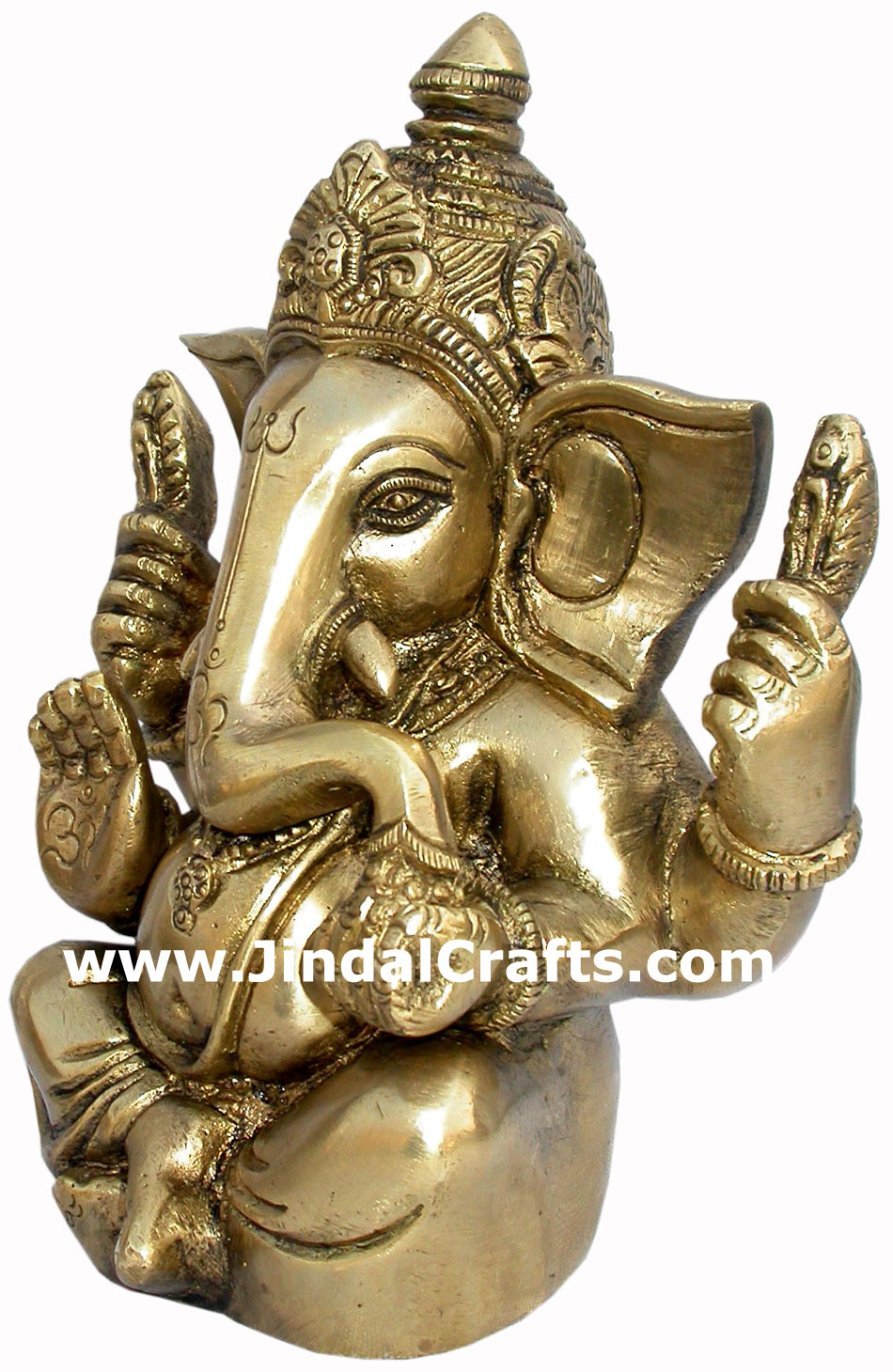 Ganesha - Hand Carved Indian Art Craft Handicraft Home Decor Brass Figurine