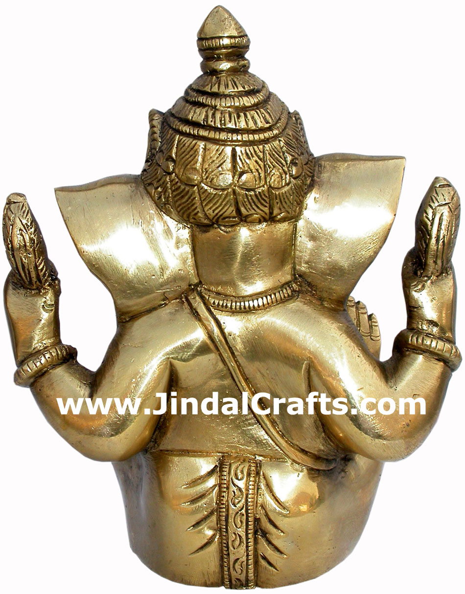 Ganesha - Hand Carved Indian Art Craft Handicraft Home Decor Brass Figurine