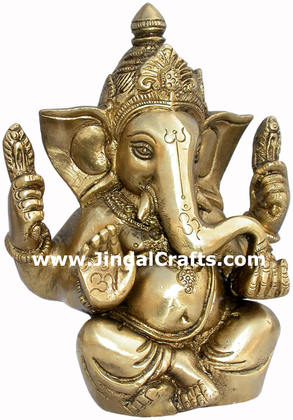 Ganesha - Hand Carved Indian Art Craft Handicraft Home Decor Brass Figurine