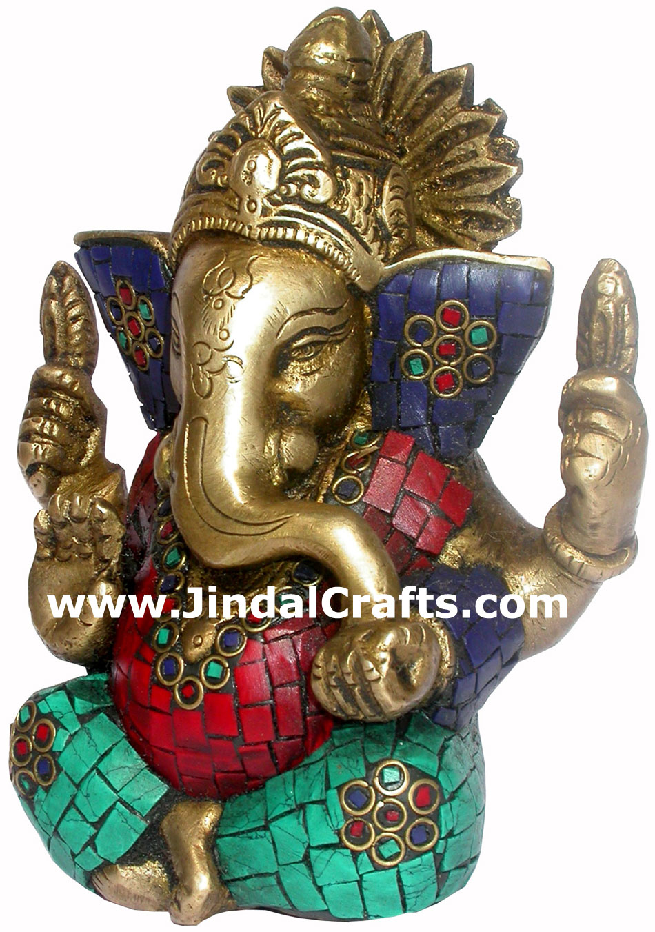 Ganesha - Hand Carved Indian Art Craft Handicraft Home Decor Brass Figurine
