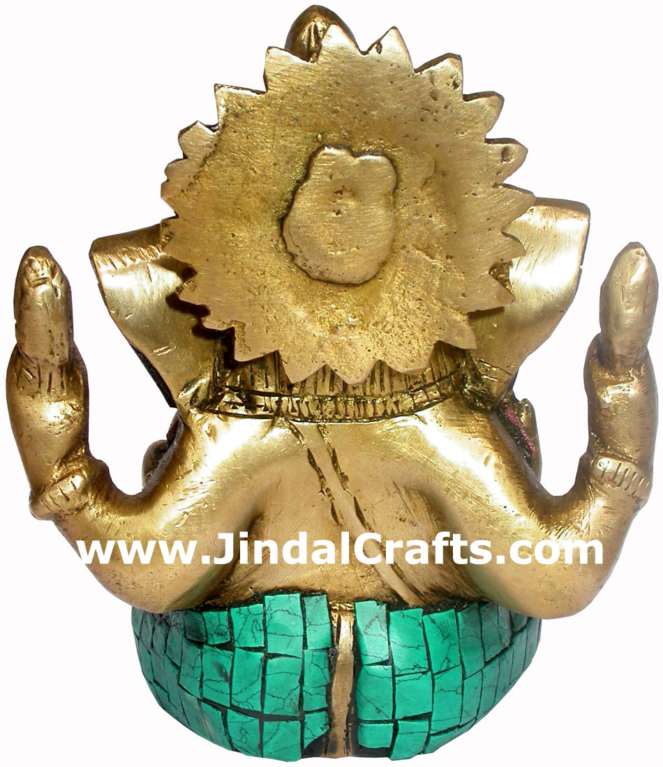 Ganesha - Hand Carved Indian Art Craft Handicraft Home Decor Brass Figurine