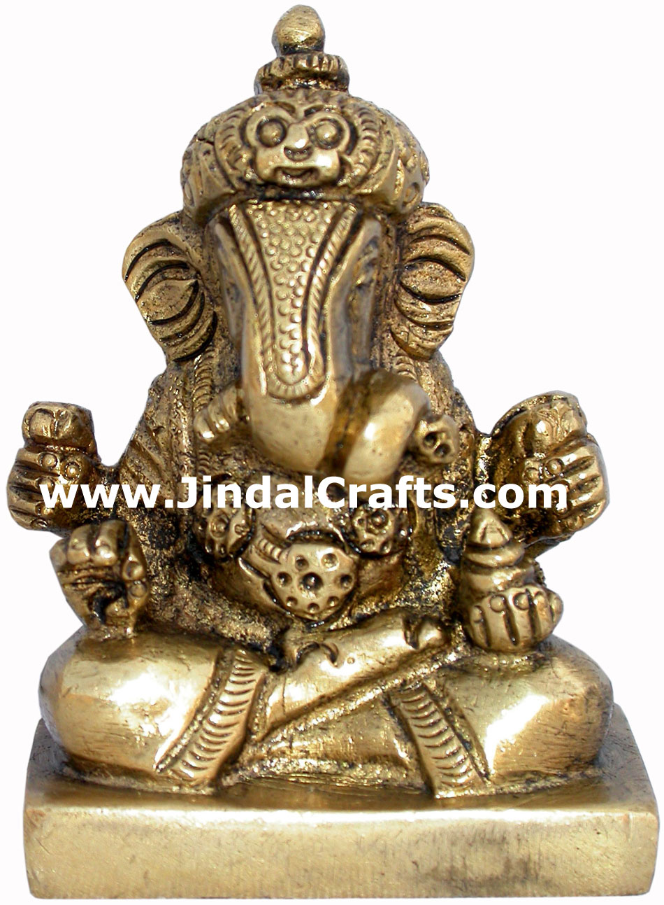 Ganesha - Hand Carved Indian Art Craft Handicraft Home Decor Brass Figurine