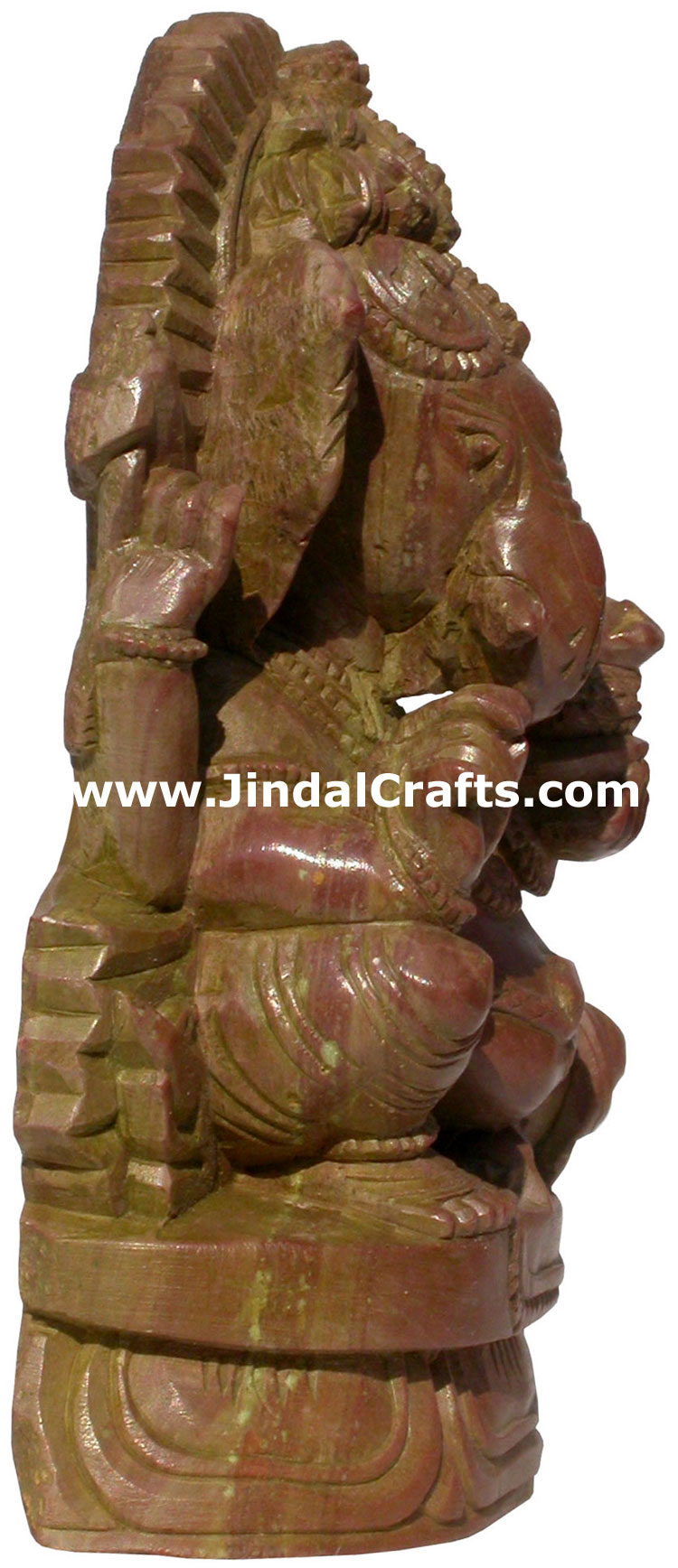 God Ganesha Hand Carved Pink Stone Indian Hinduism Carving Idol Handicrafts Arts