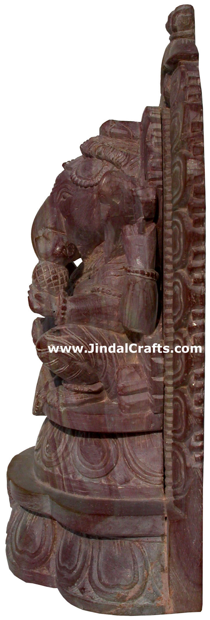 Lord Ganesha Hand Carved Pink Stone Sculpture Indian Carving Figures Home Decor