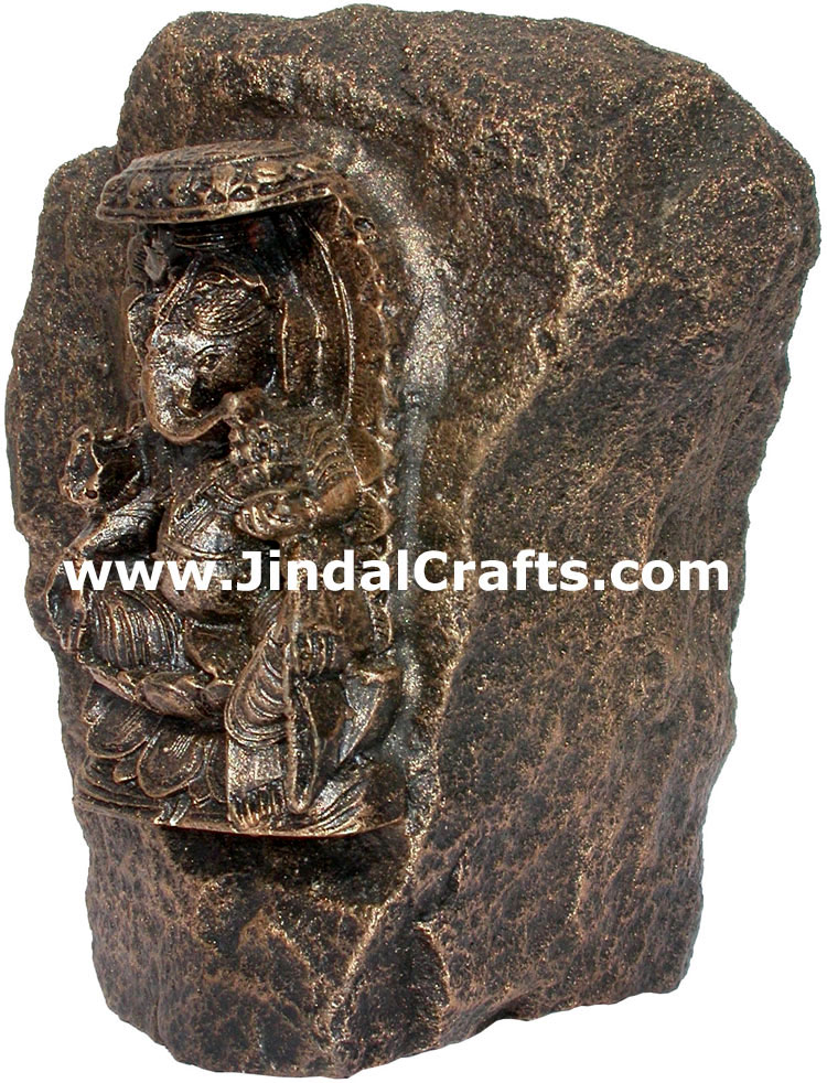 Unique Hand Carved Stone Lord Ganesha Figure Indian Art