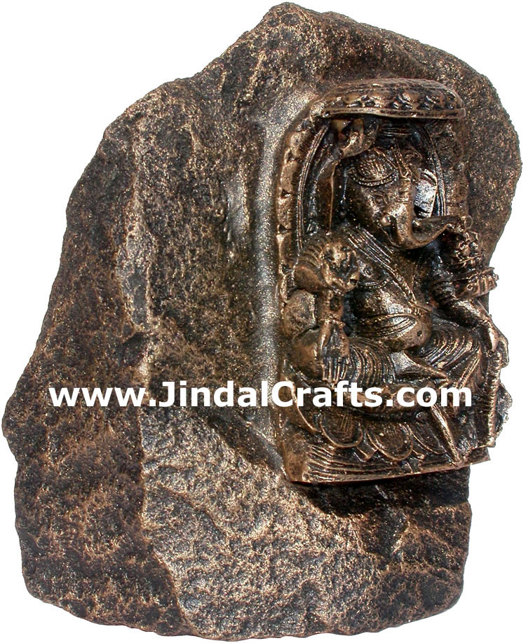 Unique Hand Carved Stone Lord Ganesha Figure Indian Art