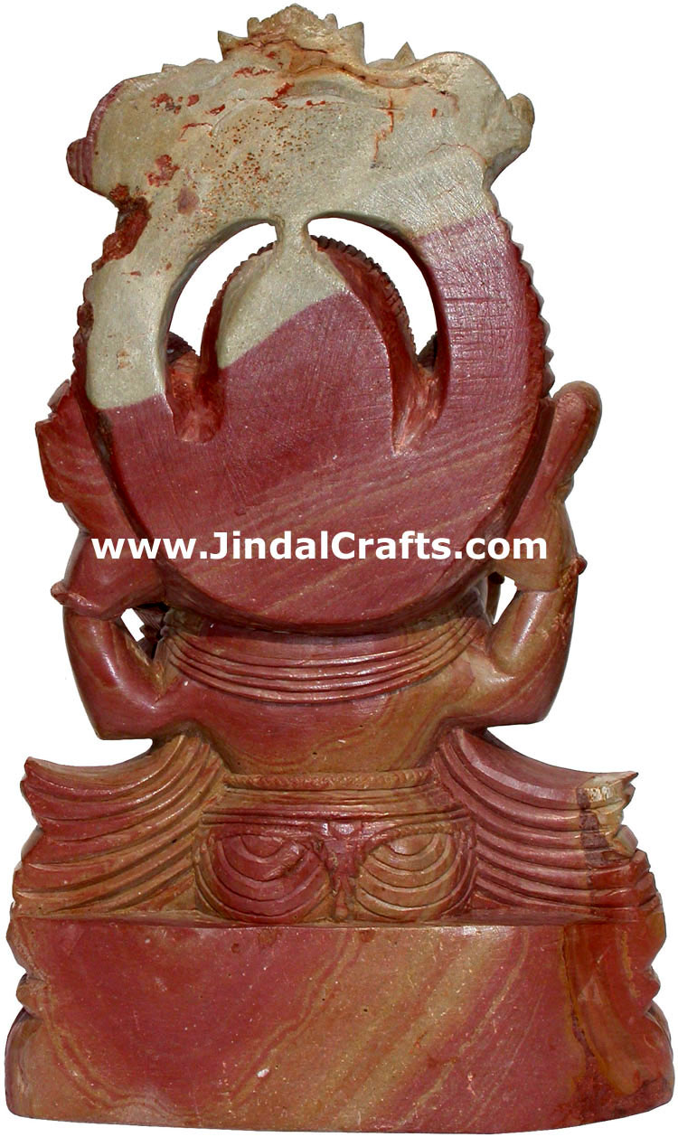 Lord Ganesha Ganpati Vinayaka Hand Carved Stone Figure Indian Carving Arts Hindu