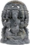 Five Faced Panchmukhi Ganesha Hand Carved Indian God Sculpture Statue Idol Craft