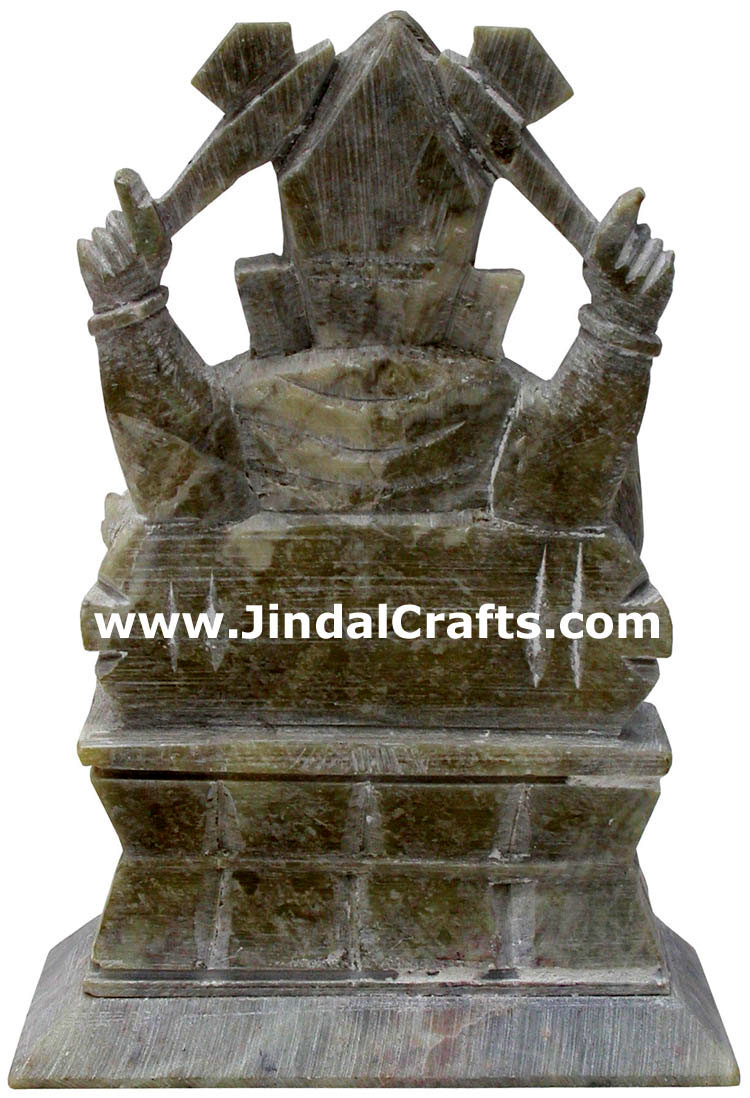 Handcarved Stone Ganesha Indian Stucpture Art