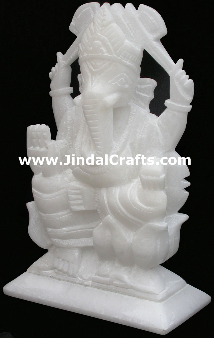 Handcarved Stone Ganesha Indian Stucpture Art