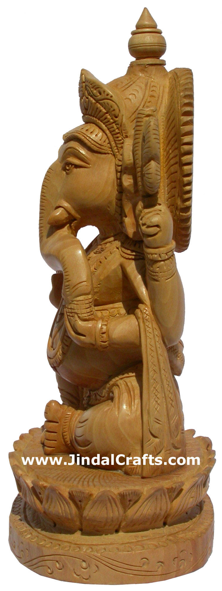 Wood Sculpture Handcarved Ganesha Statuette Hindu Art