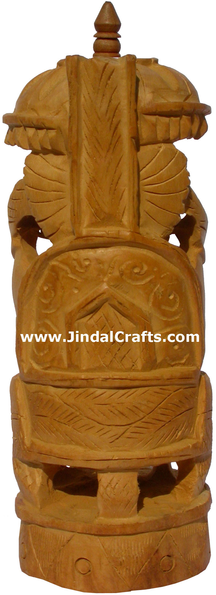 Wood Sculpture Hand Carved Umbrella Ganesh Statuette