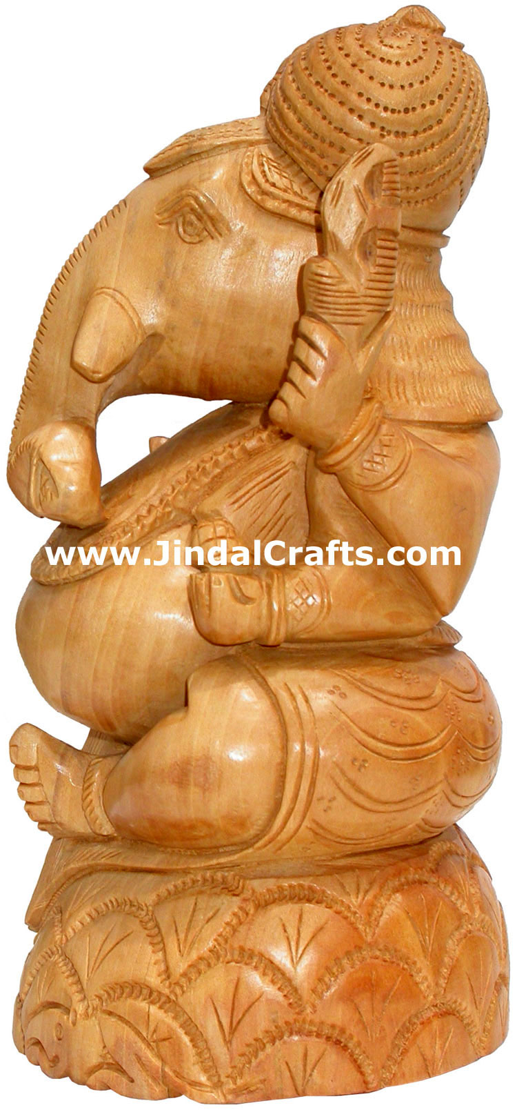 Handcarved Wooden Ganesha Indian Stucpture Art Statue Figurine Idol Murti Moorti