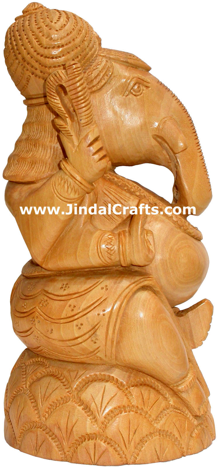Handcarved Wooden Ganesha Indian Stucpture Art Statue Figurine Idol Murti Moorti