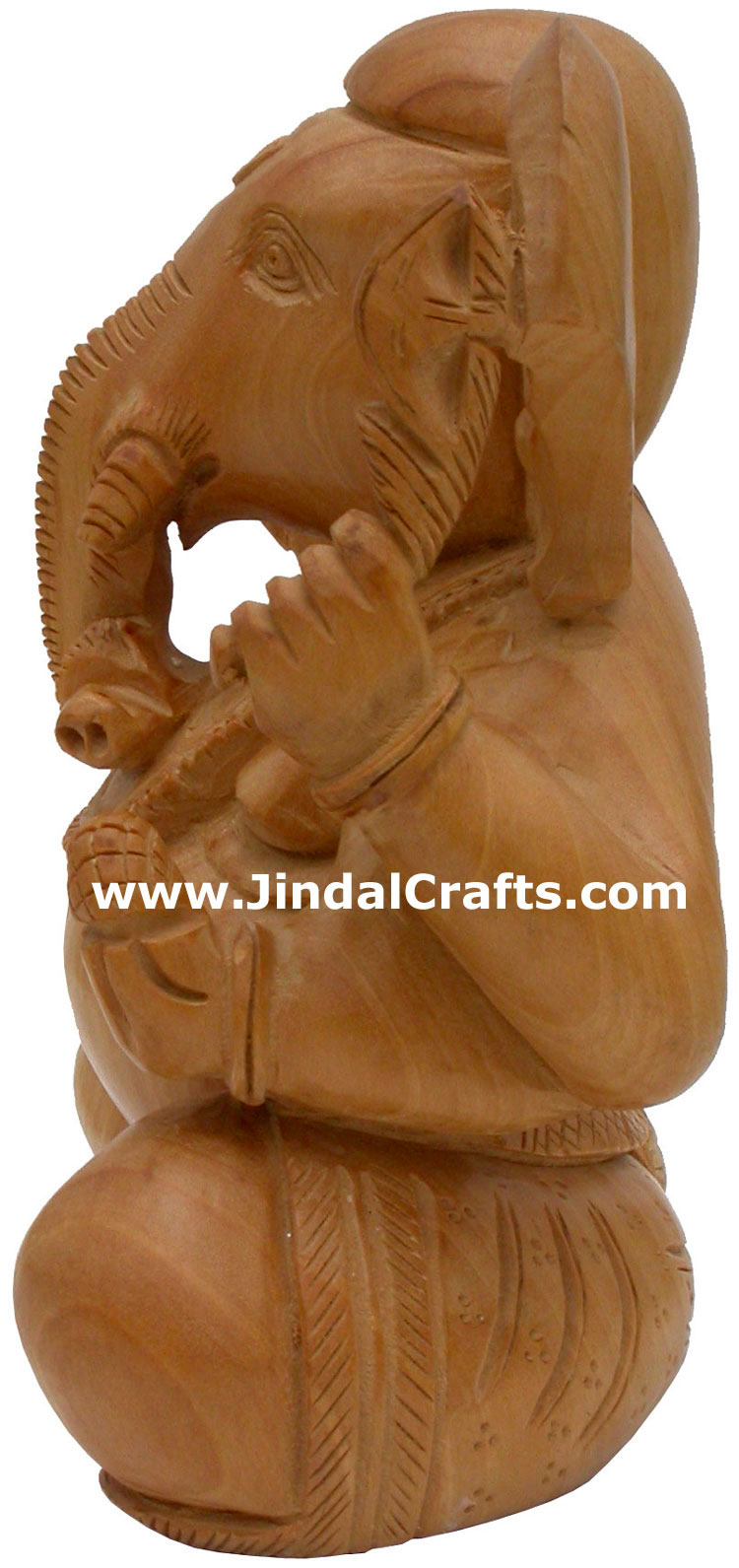 Handcarved Wooden Ganesha Indian Stucpture Art