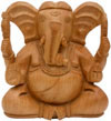 Handcarved Wooden Ganesha Indian Stucpture Art