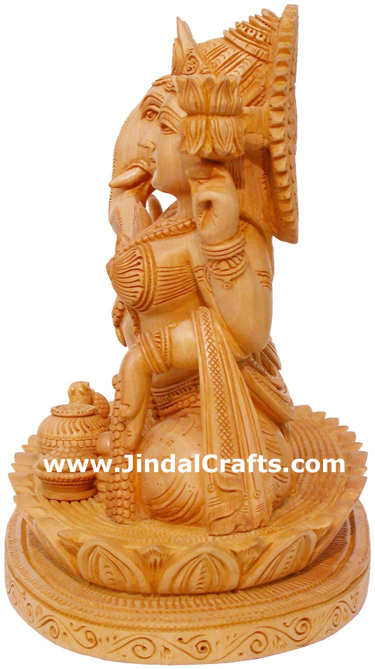 Masterpiece - Handcarved Ganesha Lakshmi Statuette Murti Hindu Religious Statue