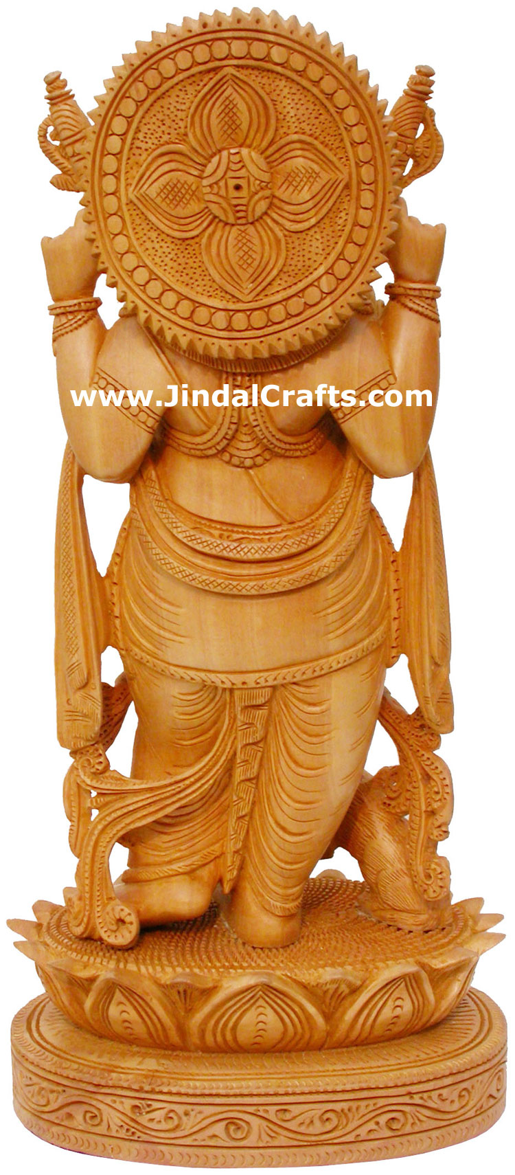 Wood Sculpture Handcarved Ganesha Statuette Indian Art