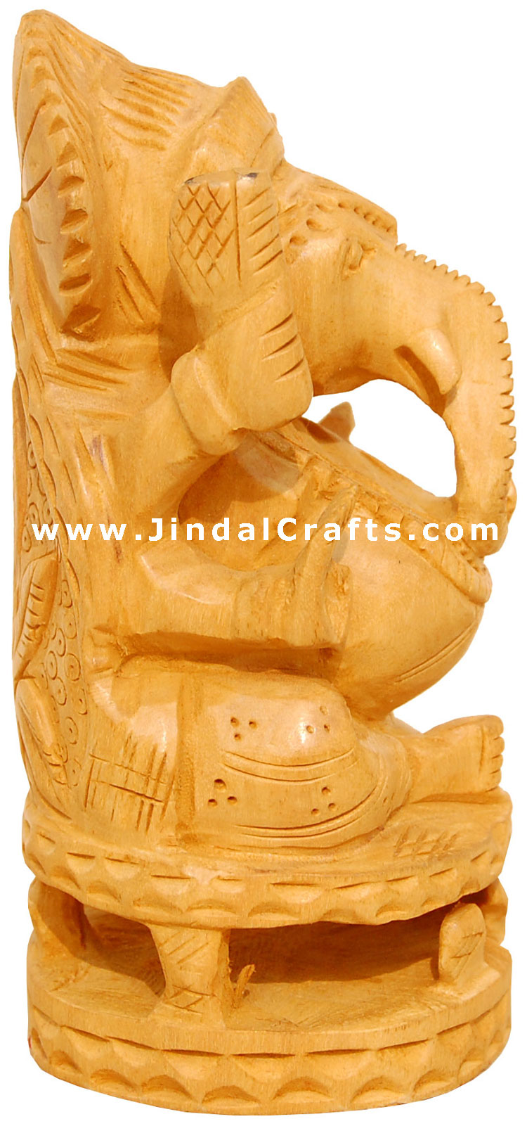 Handcrafted Wooden Ganesha Indian Religious Sculptures