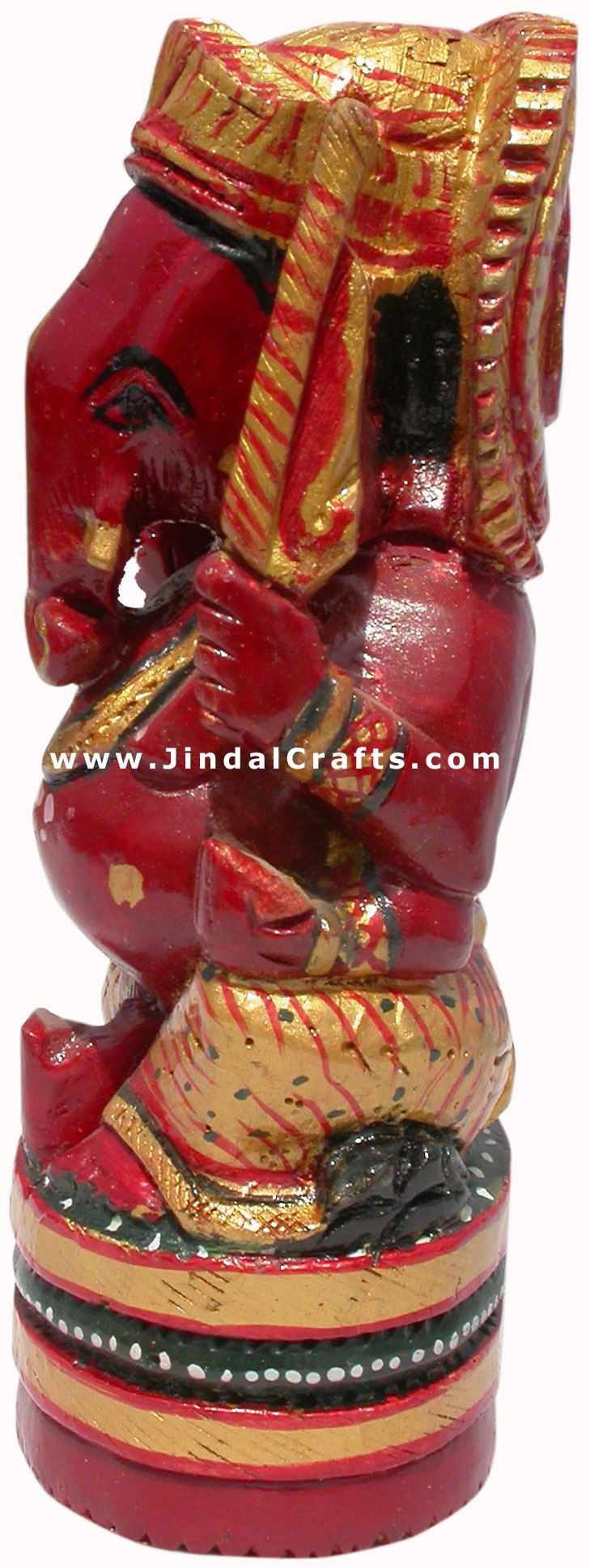 Handcarved Hand Painted Wooden Hindu God Ganesh India