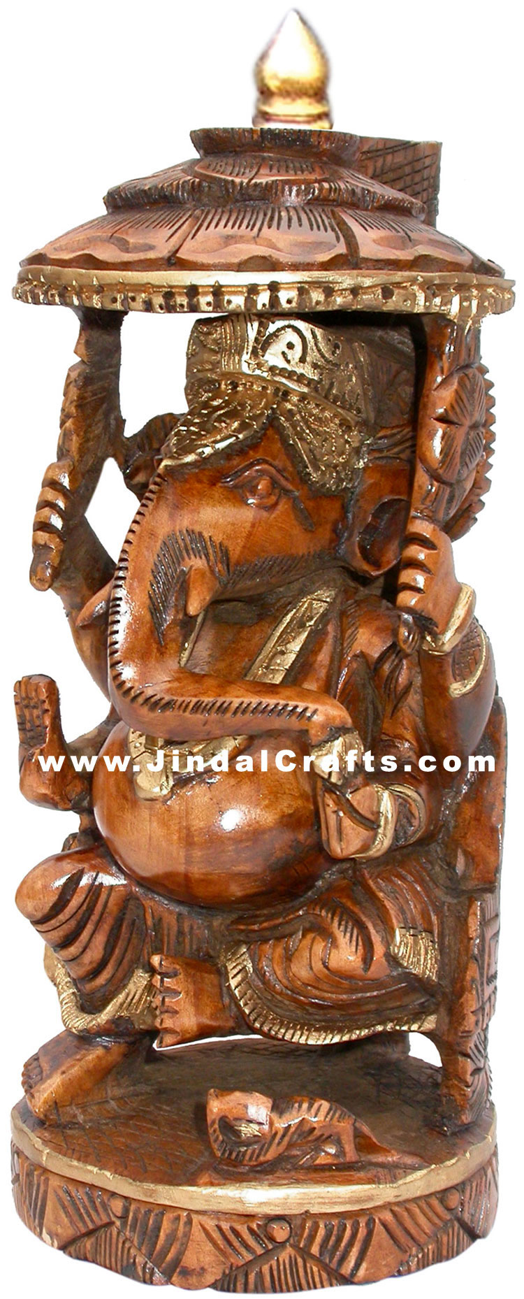 Ganesha Hand Crafted Wooden Carving Figurine Antique