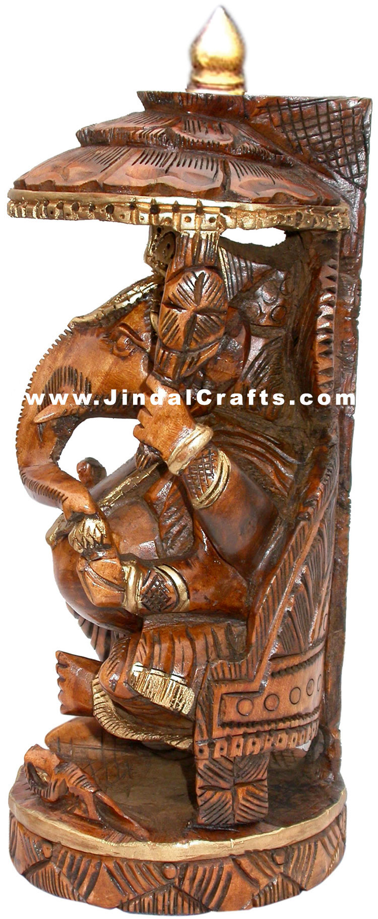 Ganesha Hand Crafted Wooden Carving Figurine Antique
