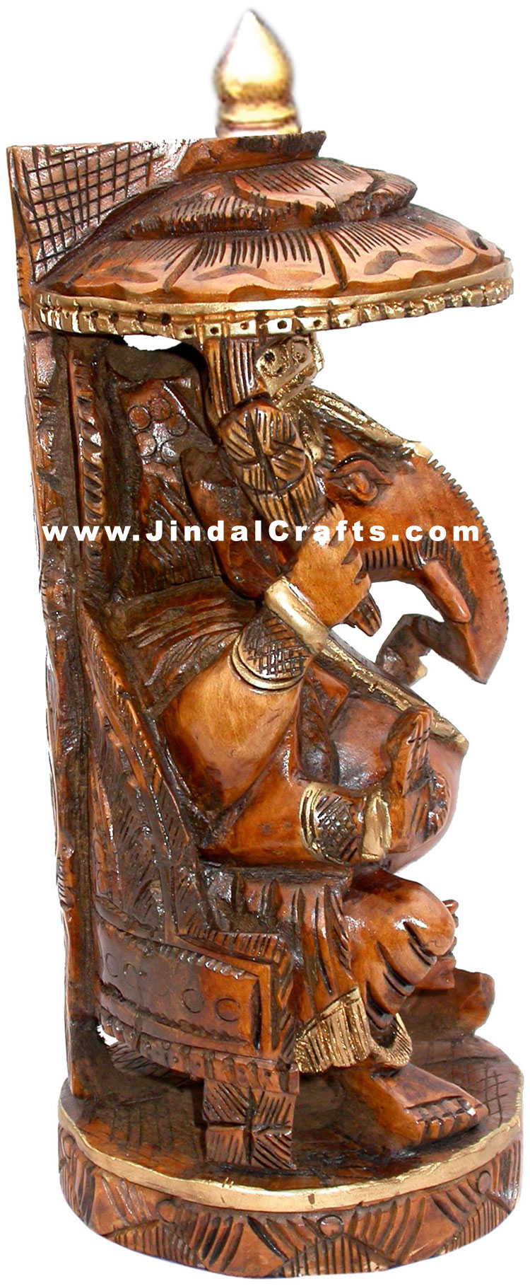 Ganesha Hand Crafted Wooden Carving Figurine Antique