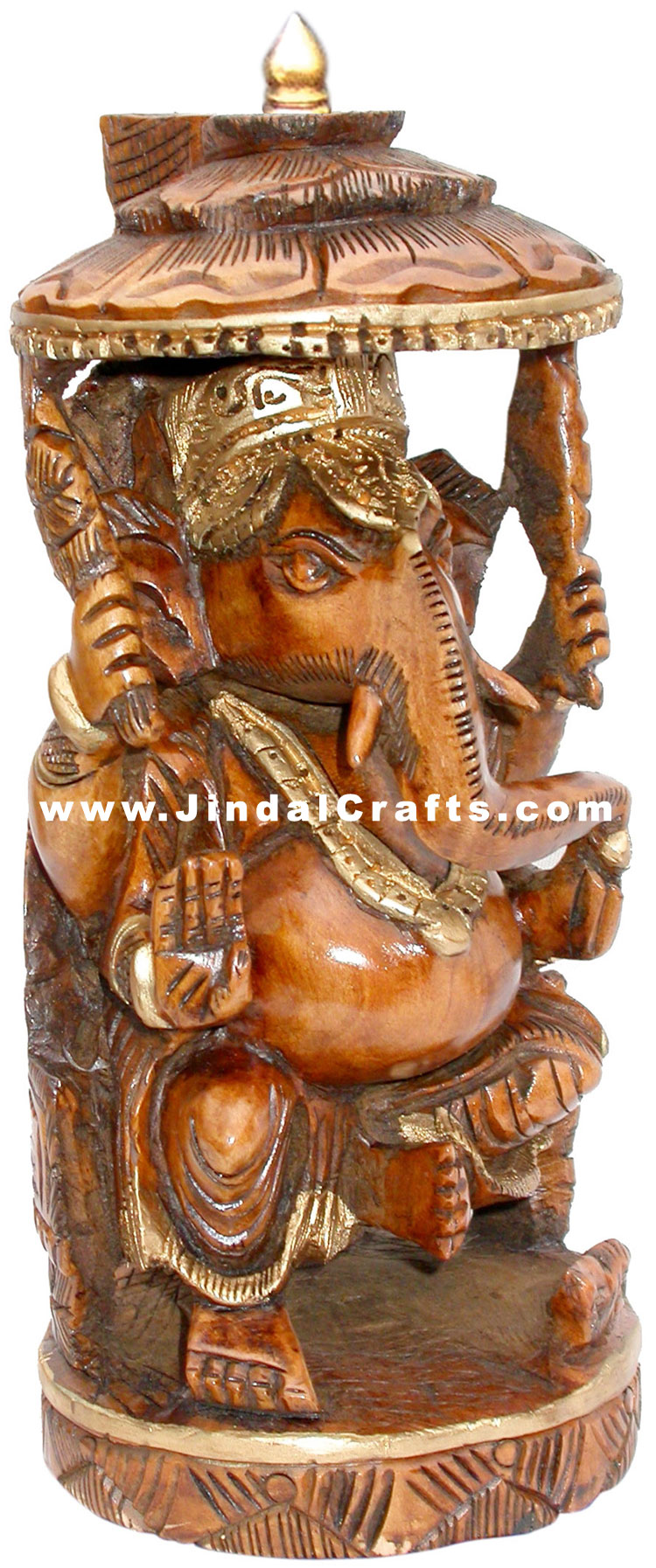 Ganesha Hand Crafted Wooden Carving Figurine Antique