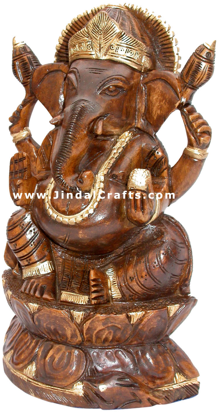 Ganesha Antique Hand Carved Hindu Religious Statue Idol