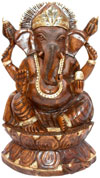 Ganesha Antique Hand Carved Hindu Religious Statue Idol