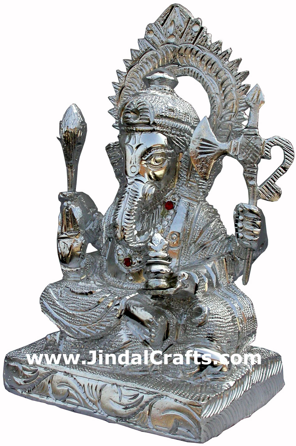 Ganesha - Hand Carved Indian Art Craft Handicraft Home Decor Aluminium Figurine