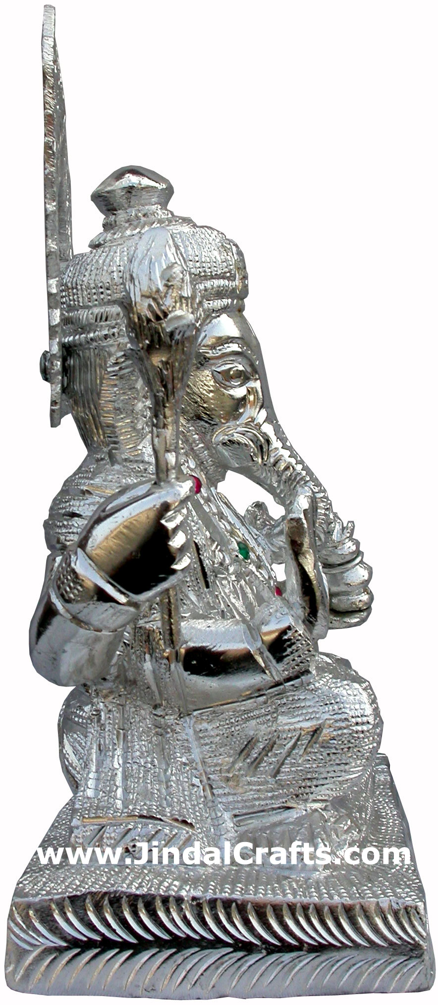 Ganesha - Hand Carved Indian Art Craft Handicraft Home Decor Aluminium Figurine