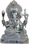 Ganesha - Hand Carved Indian Art Craft Handicraft Home Decor Aluminium Figurine