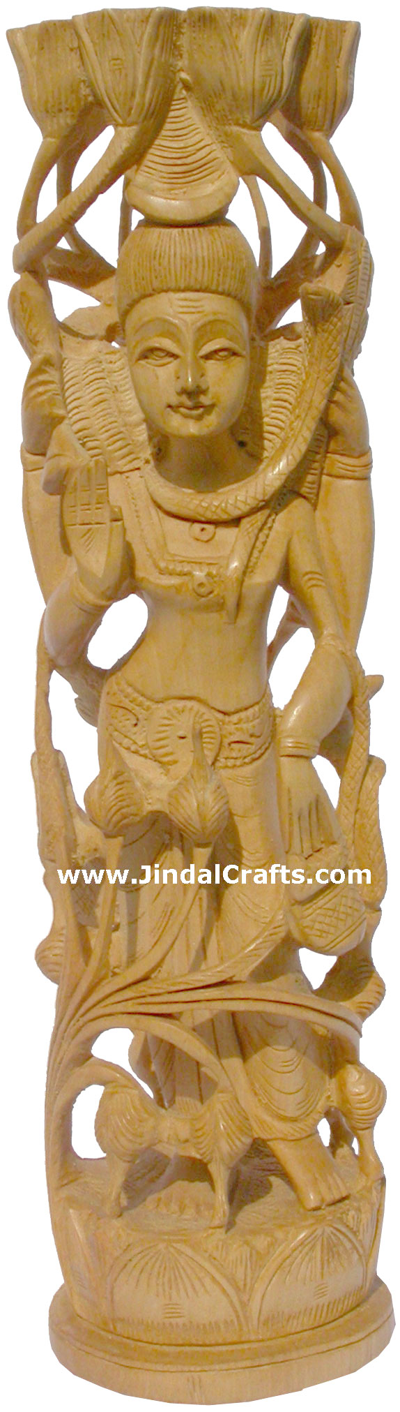 Hand Carved Wood Lord Shiva Figure Statue Idol Sculpture Indian Traditional Arts